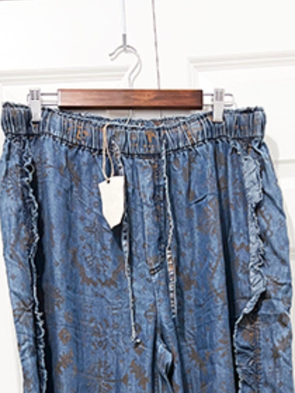 Easel | Plus Size Patterned Tencel Washed Pants /Jeans [3X] | NWT